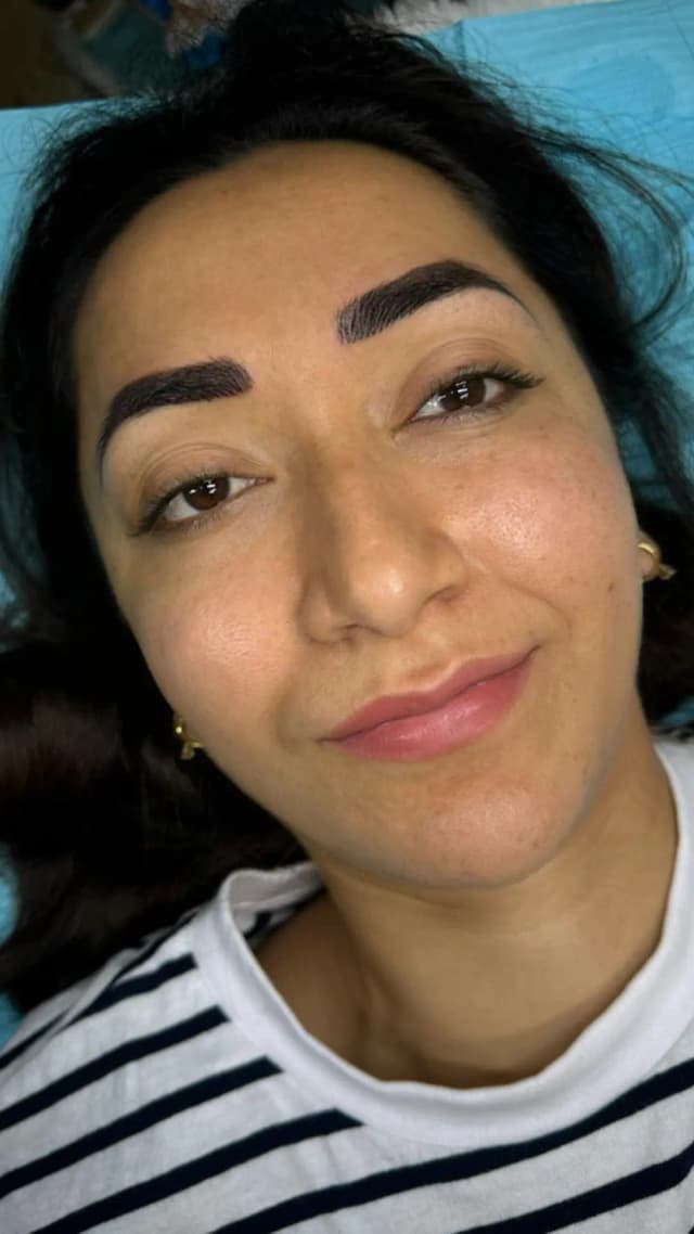 Phi Nano Brows procedure creating natural, hair-like strokes for fuller eyebrows