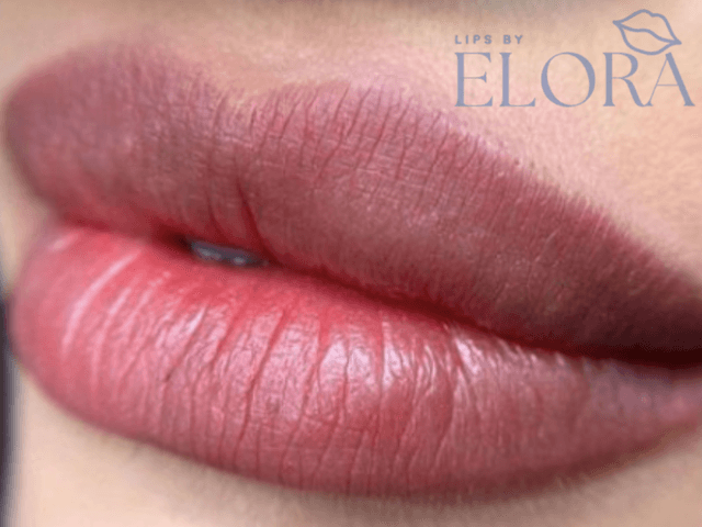 Before and after lip blushing