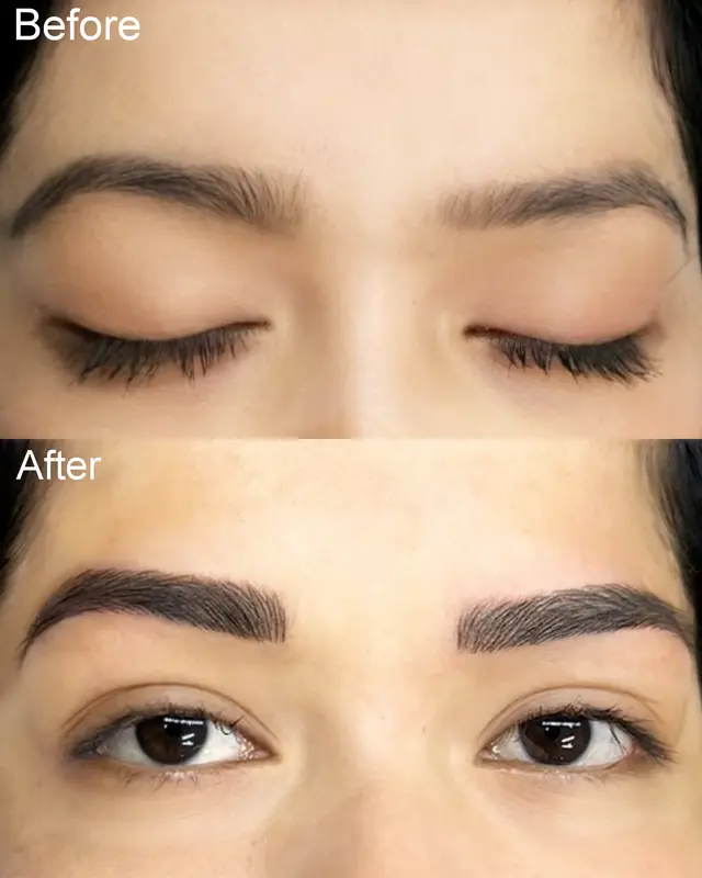 Microblading eyebrow procedure for fuller brows in Gurugram